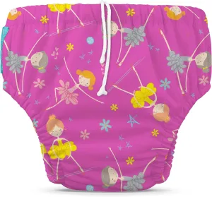 2-in-1 Swim Diaper & Training Pants w/snaps Diva Ballerina Pink X-Large