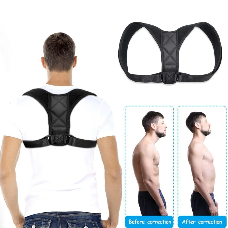 Adjustable Back Posture Corrector Clavicle Spine Back Shoulder Lumbar Brace Support Belt Posture Correction Prevents Slouching