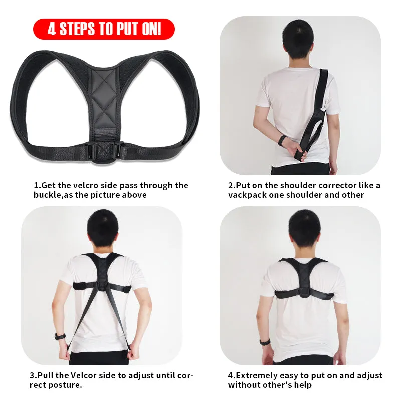 Adjustable Back Posture Corrector Clavicle Spine Back Shoulder Lumbar Brace Support Belt Posture Correction Prevents Slouching