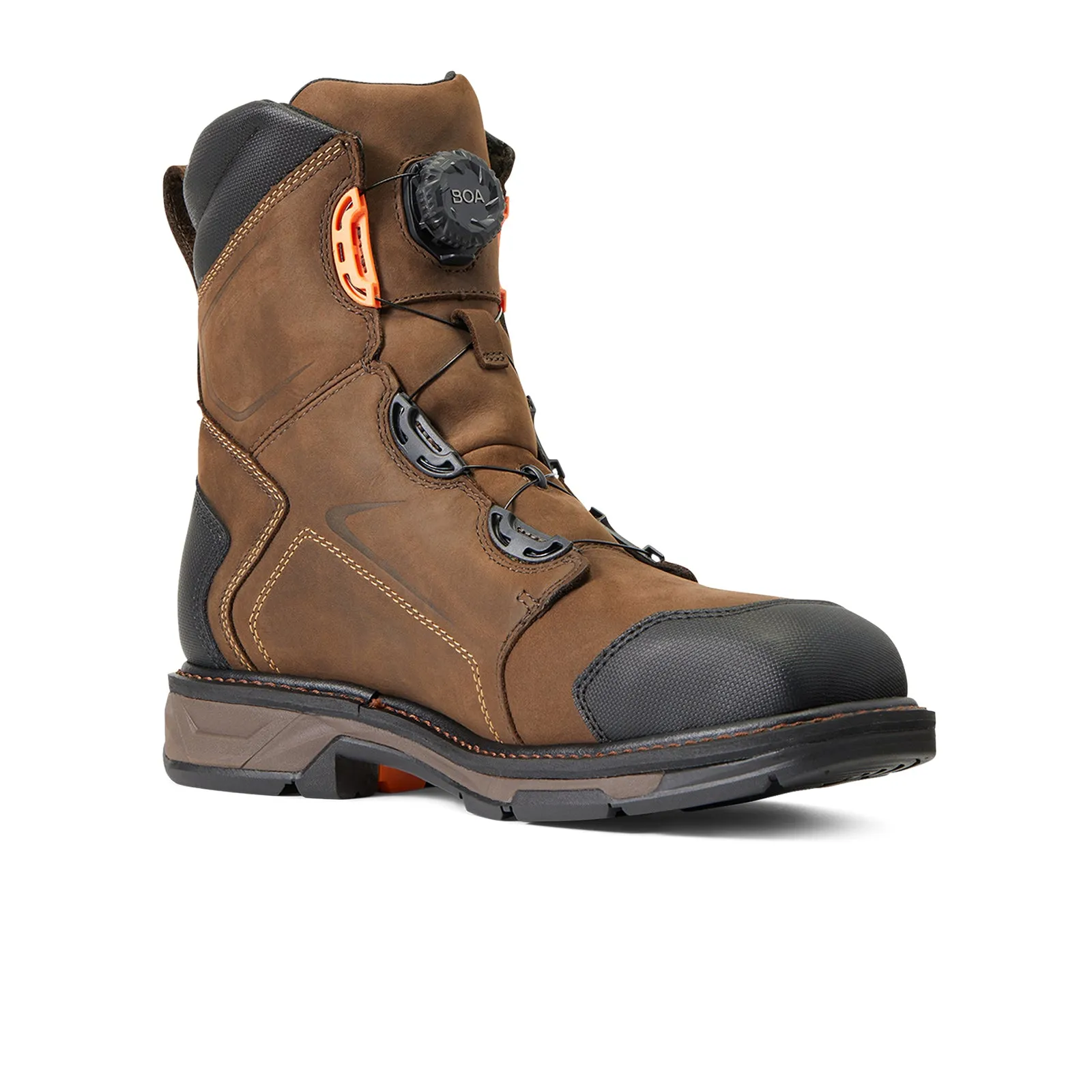 Ariat Workhog XT 8" BOA Waterproof Carbon Toe Western Work Boot (Men) - Chocolate Brown