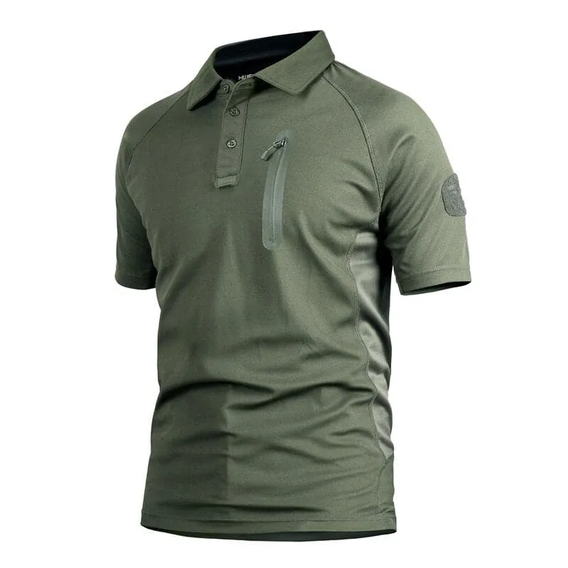 Army Tactical Outdoor Quick-Dry Camo Polo Sleeve