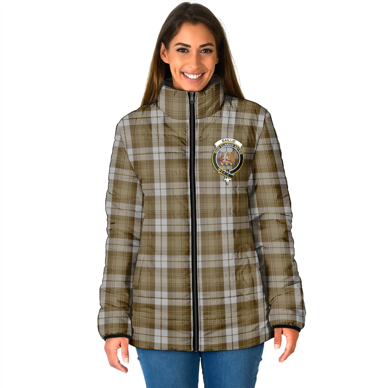 Baillie Dress Tartan Padded Jacket with Family Crest