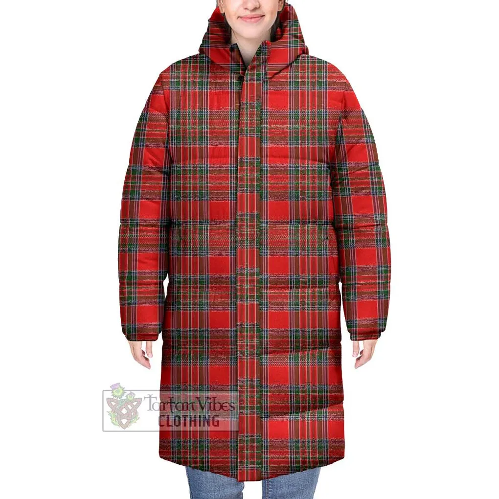 Binning Tartan Long Down Jacket