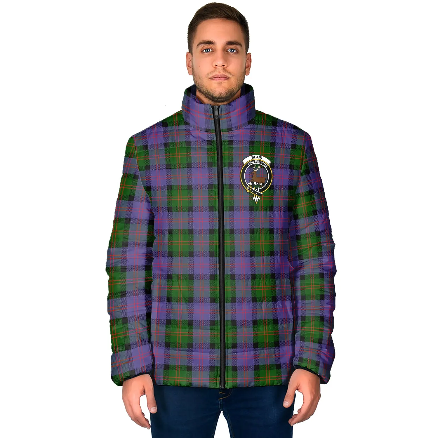 Blair Modern Tartan Padded Jacket with Family Crest