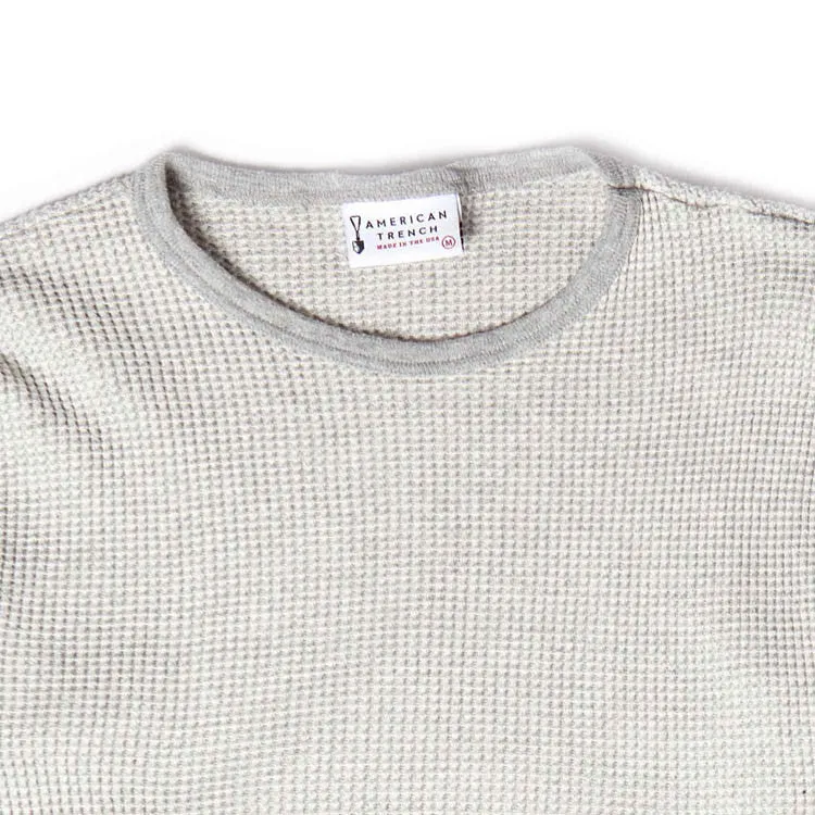 Cotton Thermal Knit Sweater - Grey/Natural