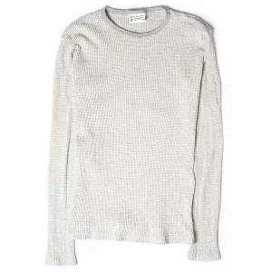 Cotton Thermal Knit Sweater - Grey/Natural