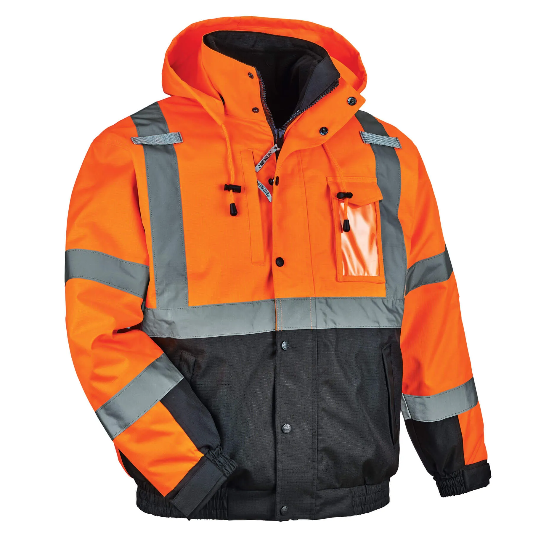 Ergodyne 25587 GloWear 8381 Type R Class 3 Performance 3-in-1 Bomber Jacket, 3XL, HV Orange