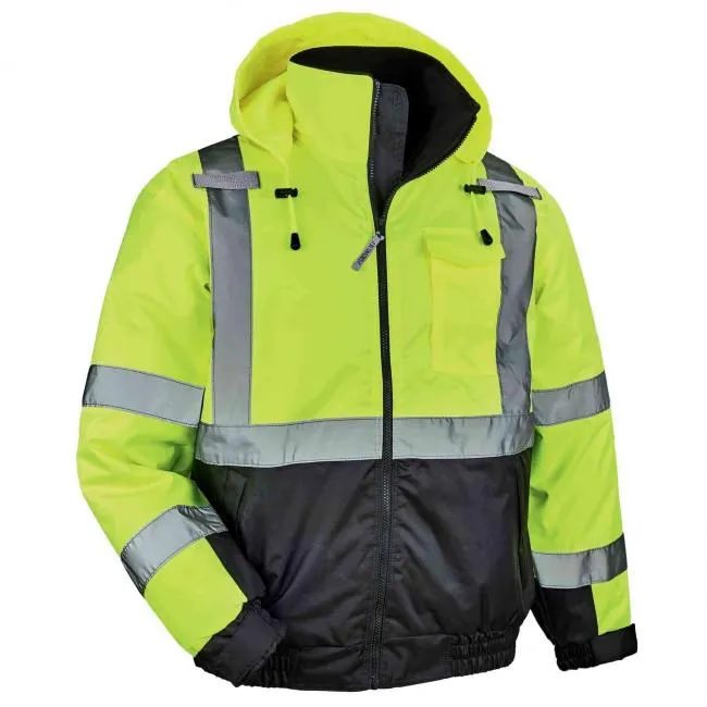 Ergodyne GloWear 8377 Type R Class 3 Hi-Vis Winter Bomber Jacket - Lime