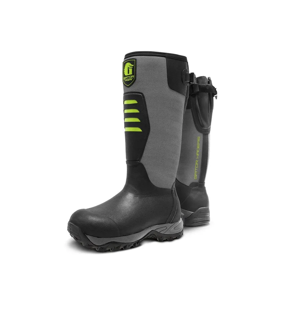 Gator Waders Mens Lime Everglade 2.0 Insulated Rubber Boots