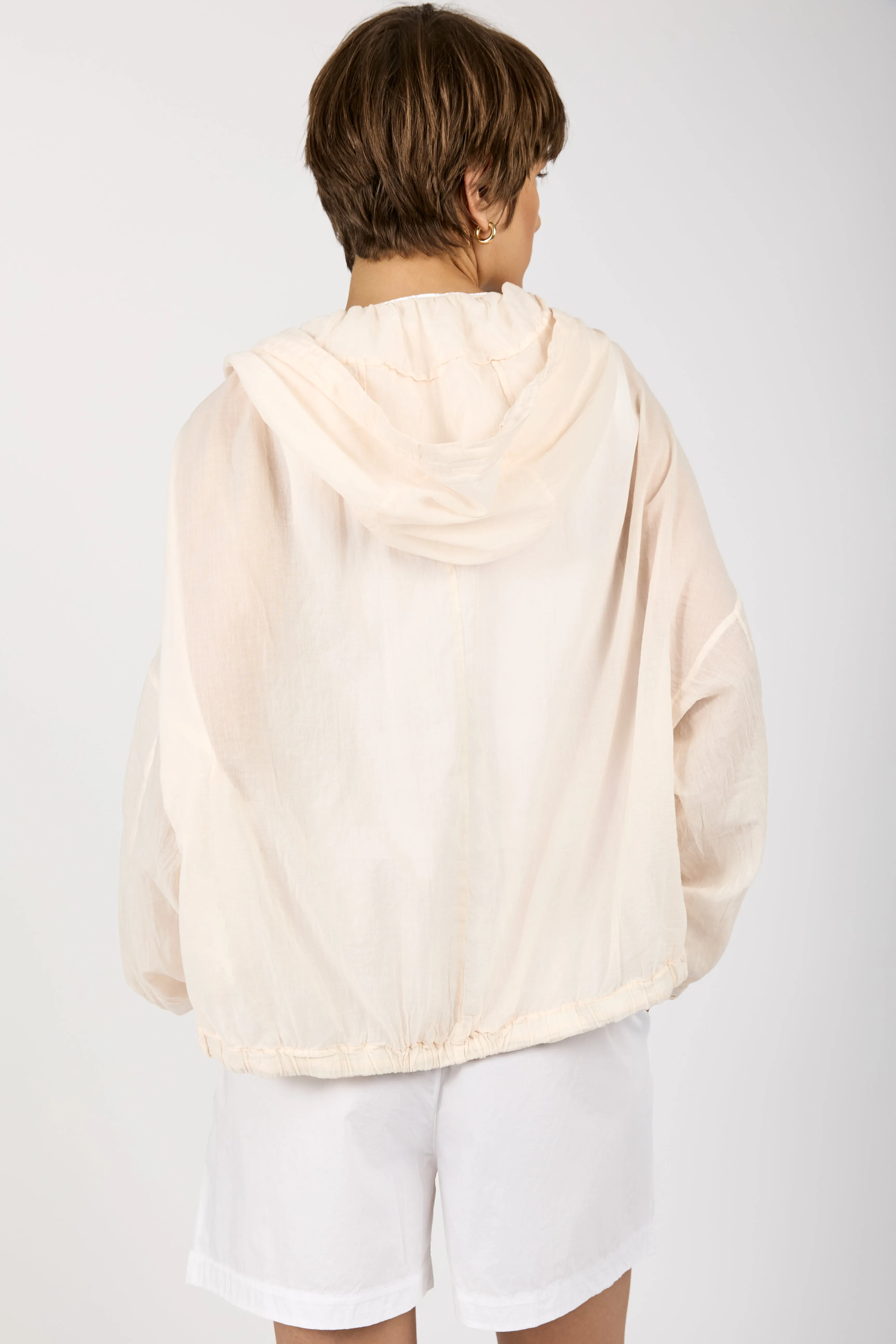 Hooded Cotton Jacket in Cream