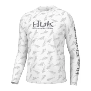 HUK Pursuit Crew Rooster Wake Top White