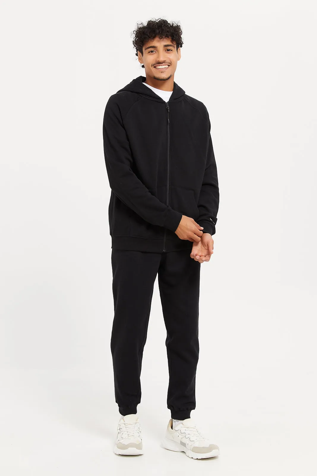 Men Black Basic Track Pants