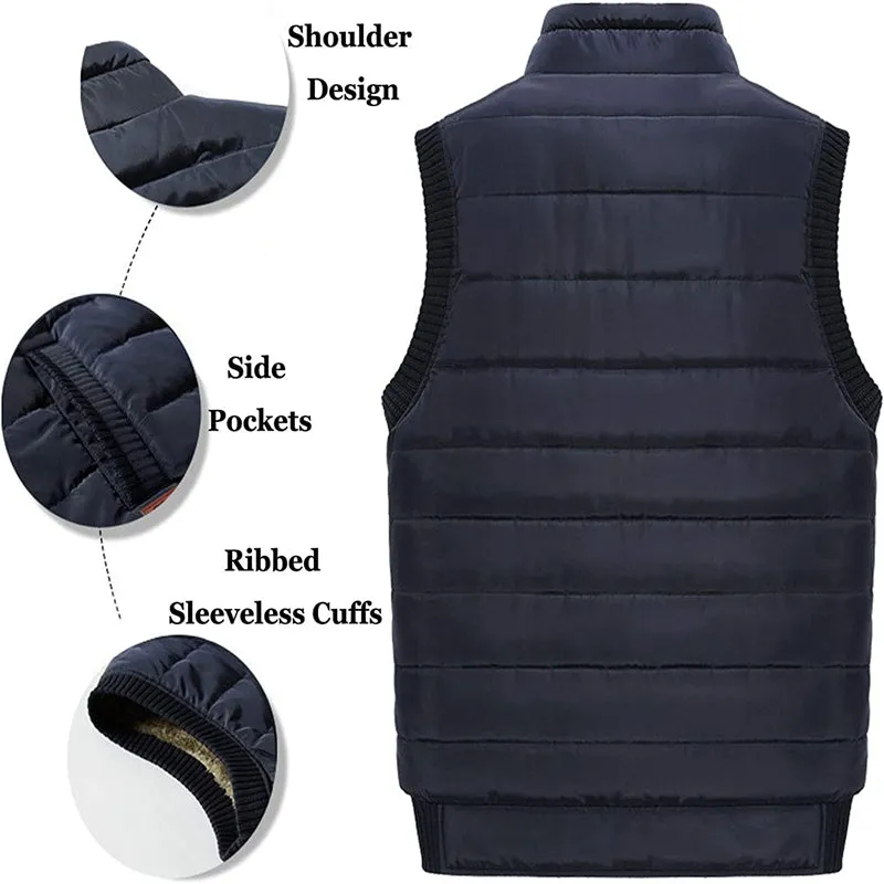 Men Jacket Sleeveless Vest Thermal Soft Vests Casual Coats