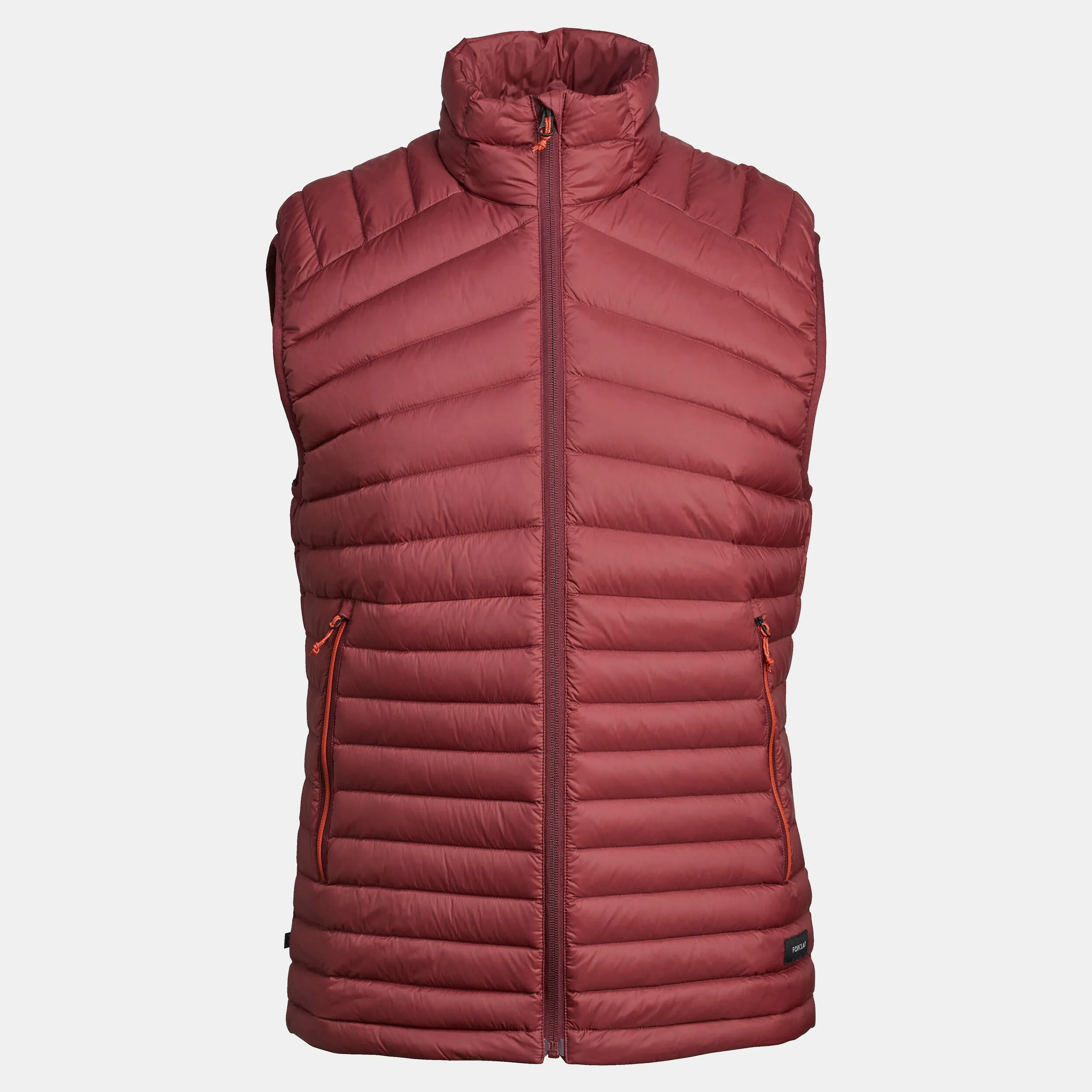 Men's down trekking vest Forclaz MT100, burgundy