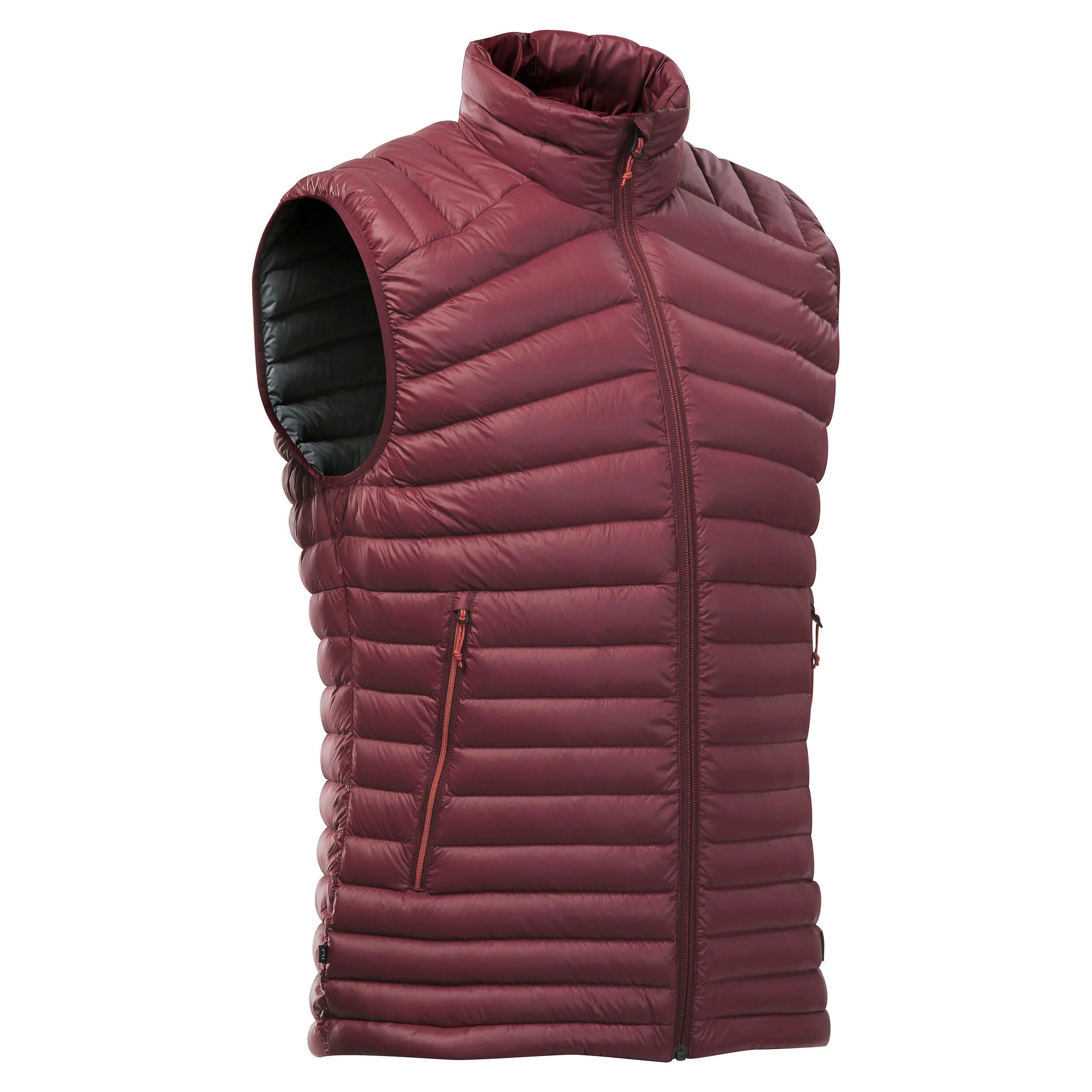 Men's down trekking vest Forclaz MT100, burgundy