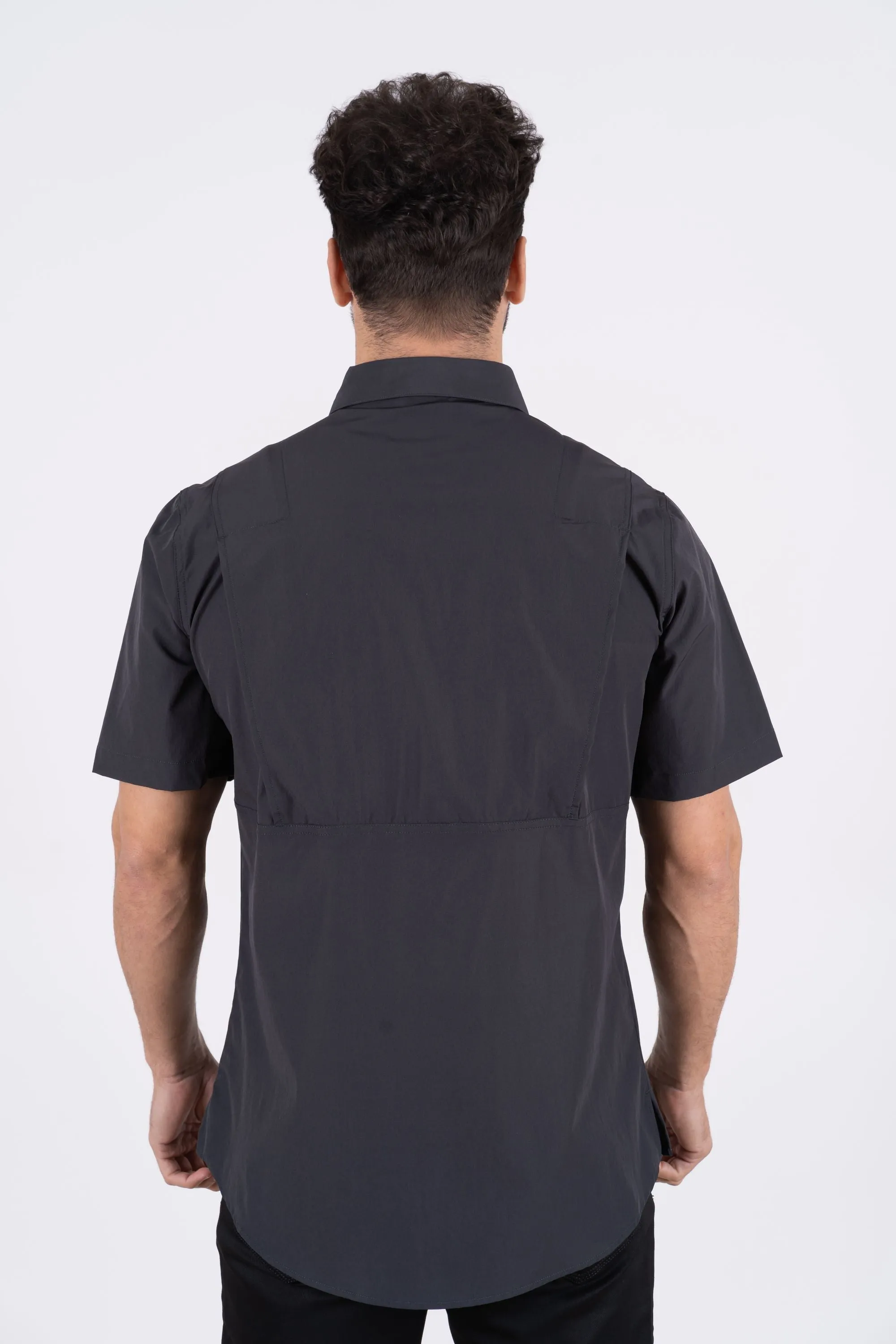 Men's Fishing Charcoal Short Sleeve Shirt