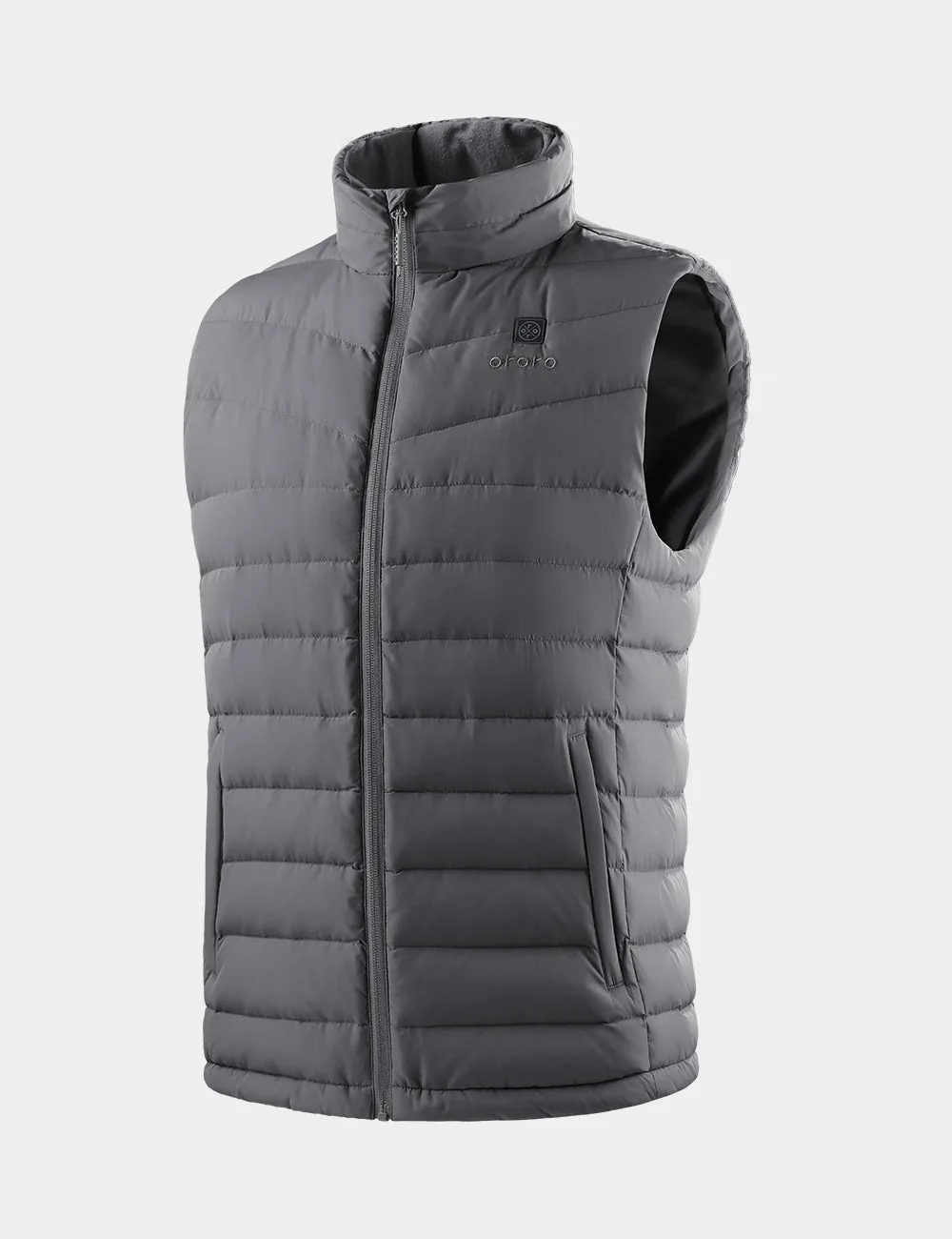 Men's Heated Lightweight Down Vest - Grey/Green/Khaki