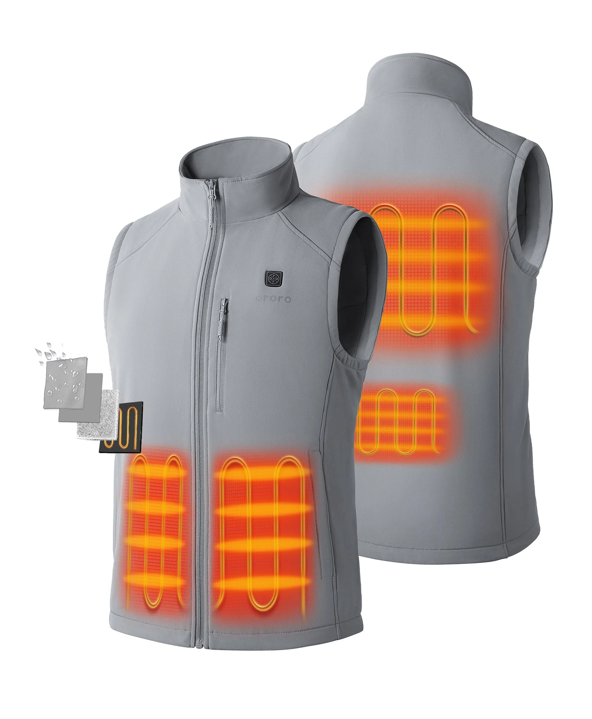 Men's Heated Softshell Vest - Lower Back Heating