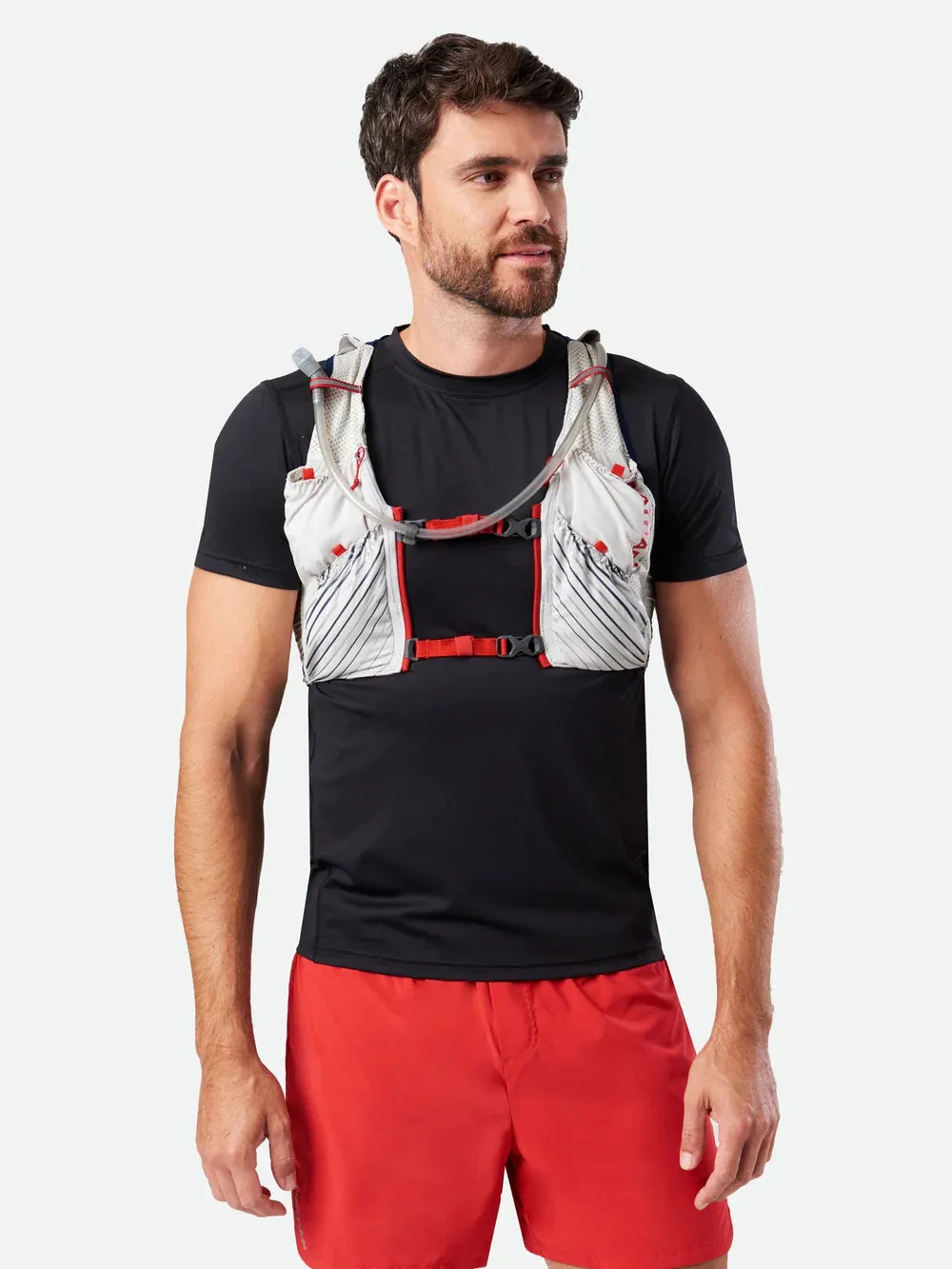 Nathan | Pinnacle 12L Hydration Race Vest | Unisex | Vapor Grey/Ribbon Red