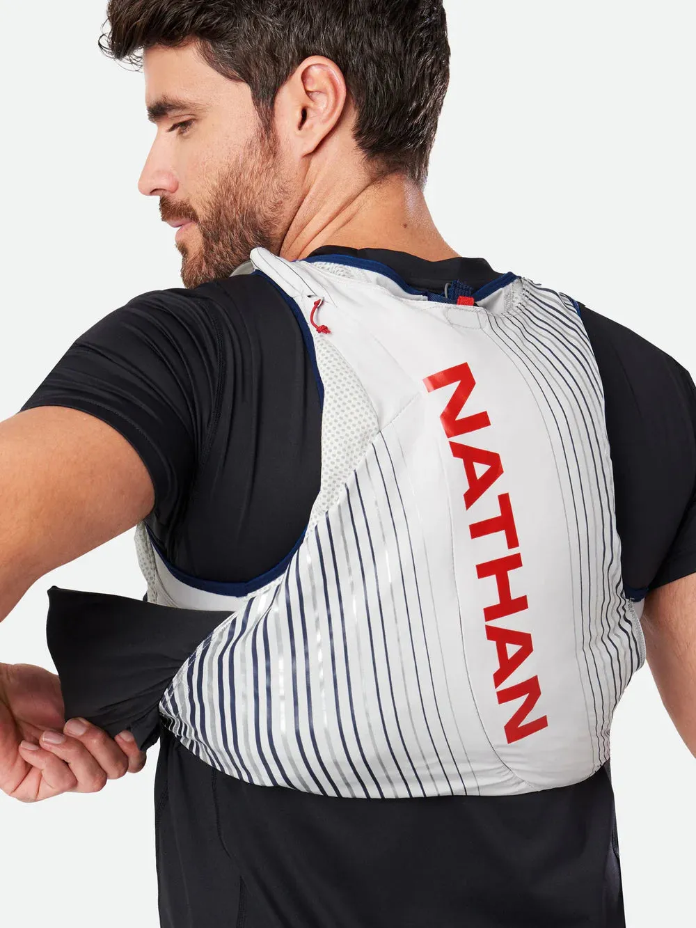 Nathan | Pinnacle 12L Hydration Race Vest | Unisex | Vapor Grey/Ribbon Red