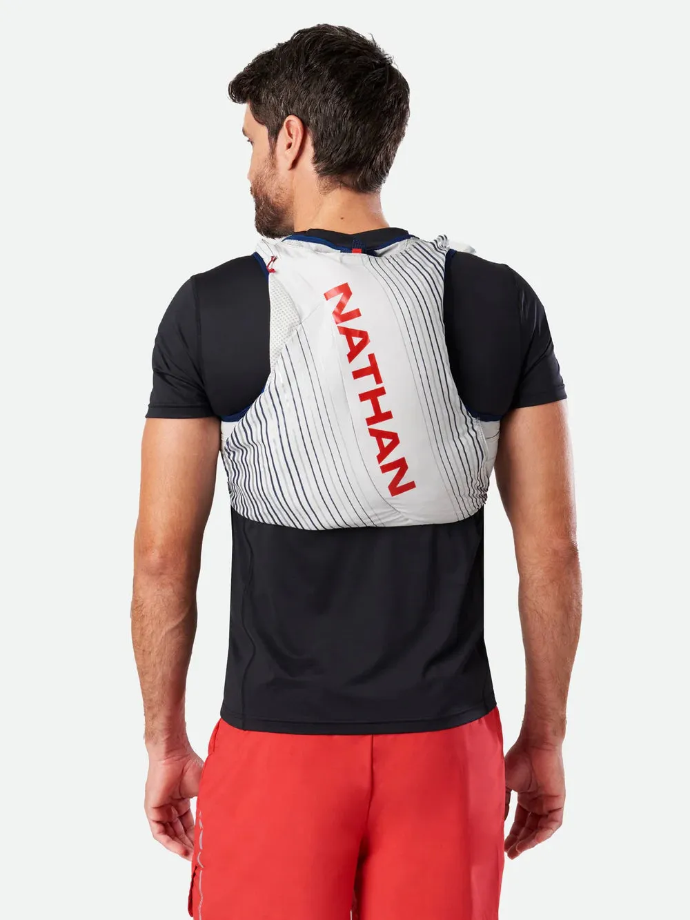 Nathan | Pinnacle 12L Hydration Race Vest | Unisex | Vapor Grey/Ribbon Red