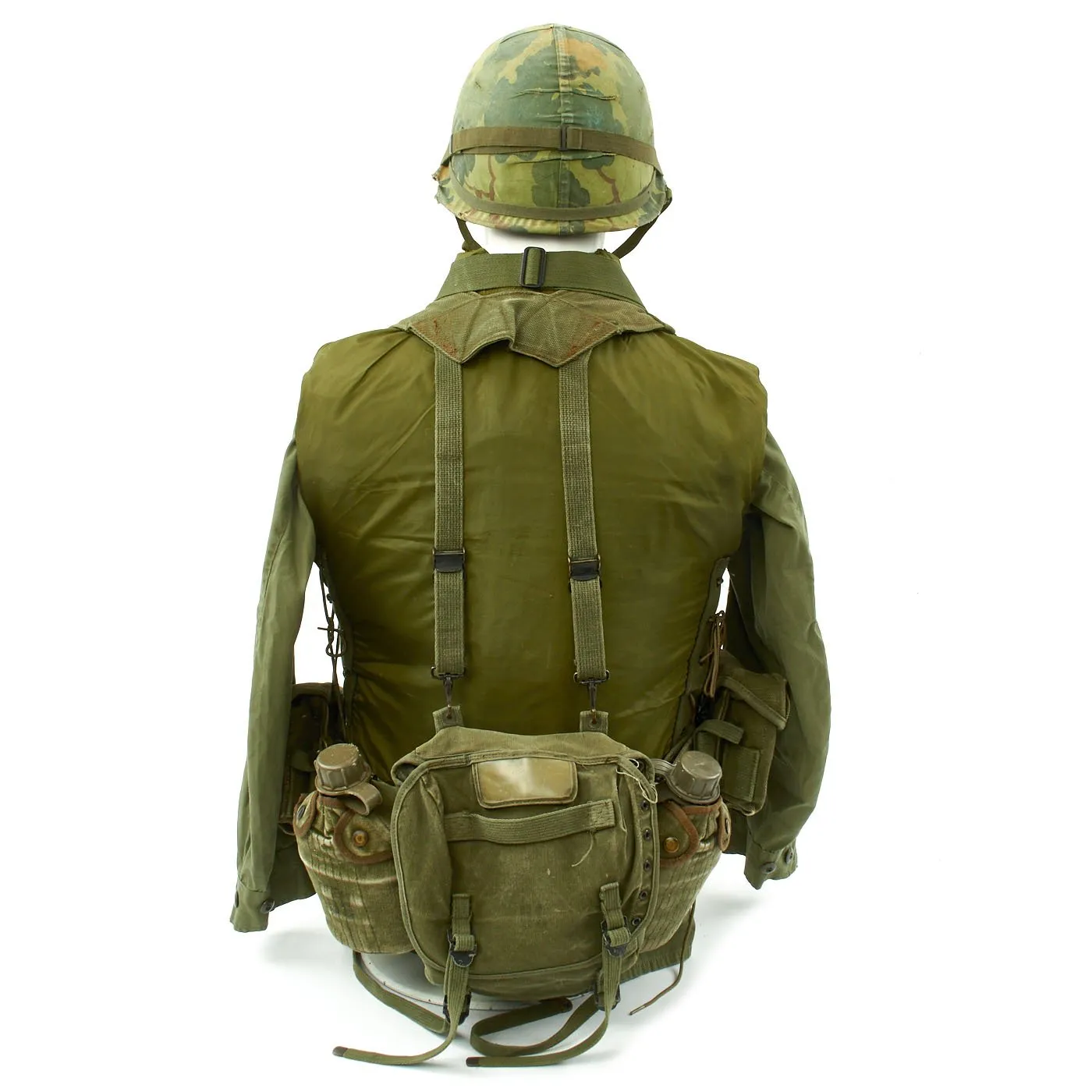 Original U.S. Vietnam War Infantryman Jungle Combat Uniform with Body Armor and M-56 Gear Set