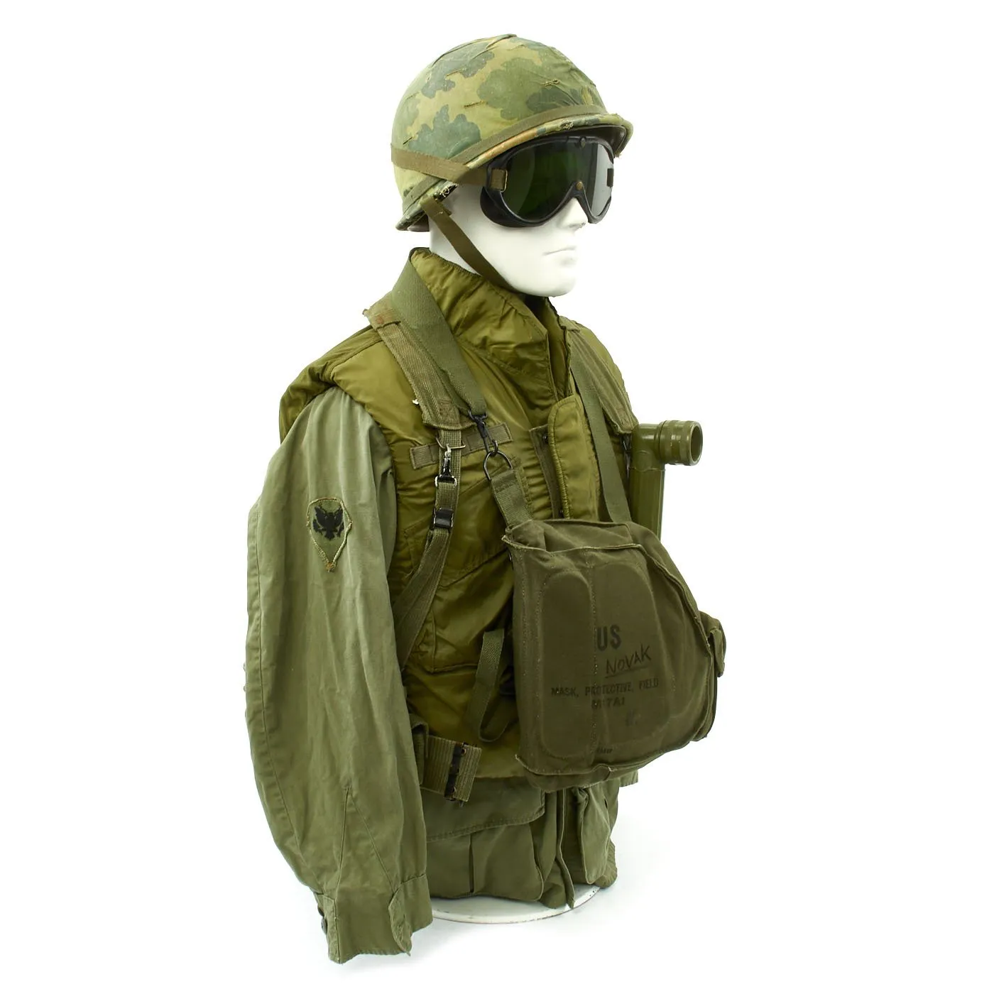 Original U.S. Vietnam War Infantryman Jungle Combat Uniform with Body Armor and M-56 Gear Set