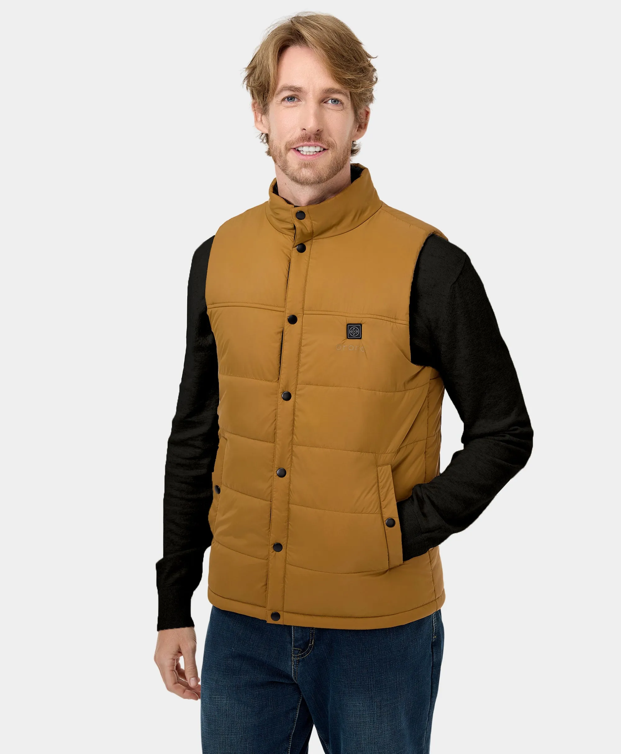 PuffLyte™ Men's Heated Lightweight Vest - Dark Khaki