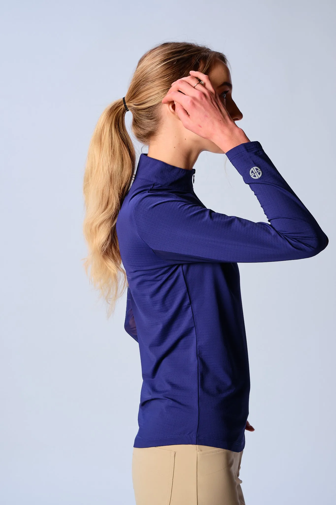 Quarter Zip Sun Protection Top In True Navy