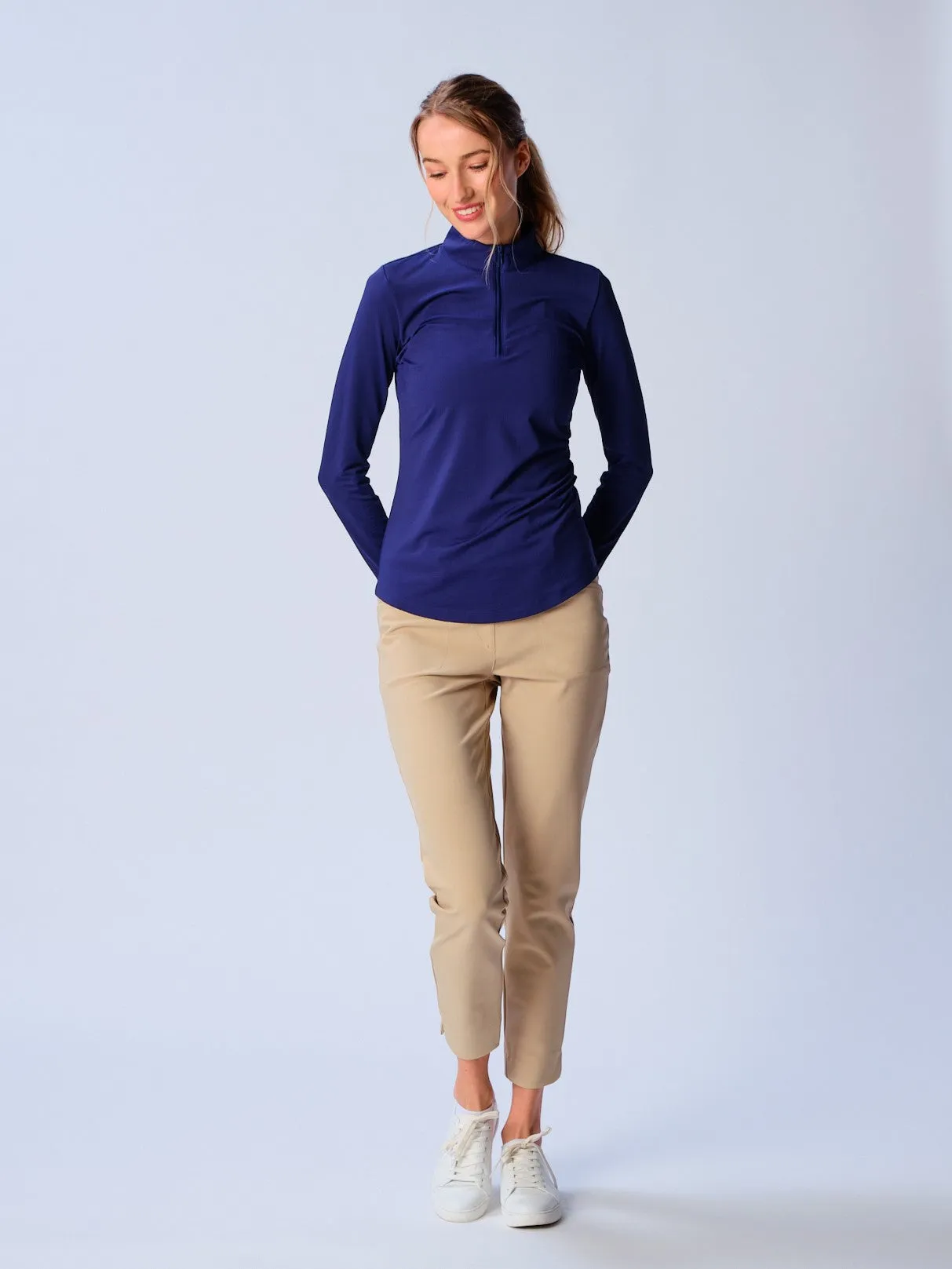 Quarter Zip Sun Protection Top In True Navy