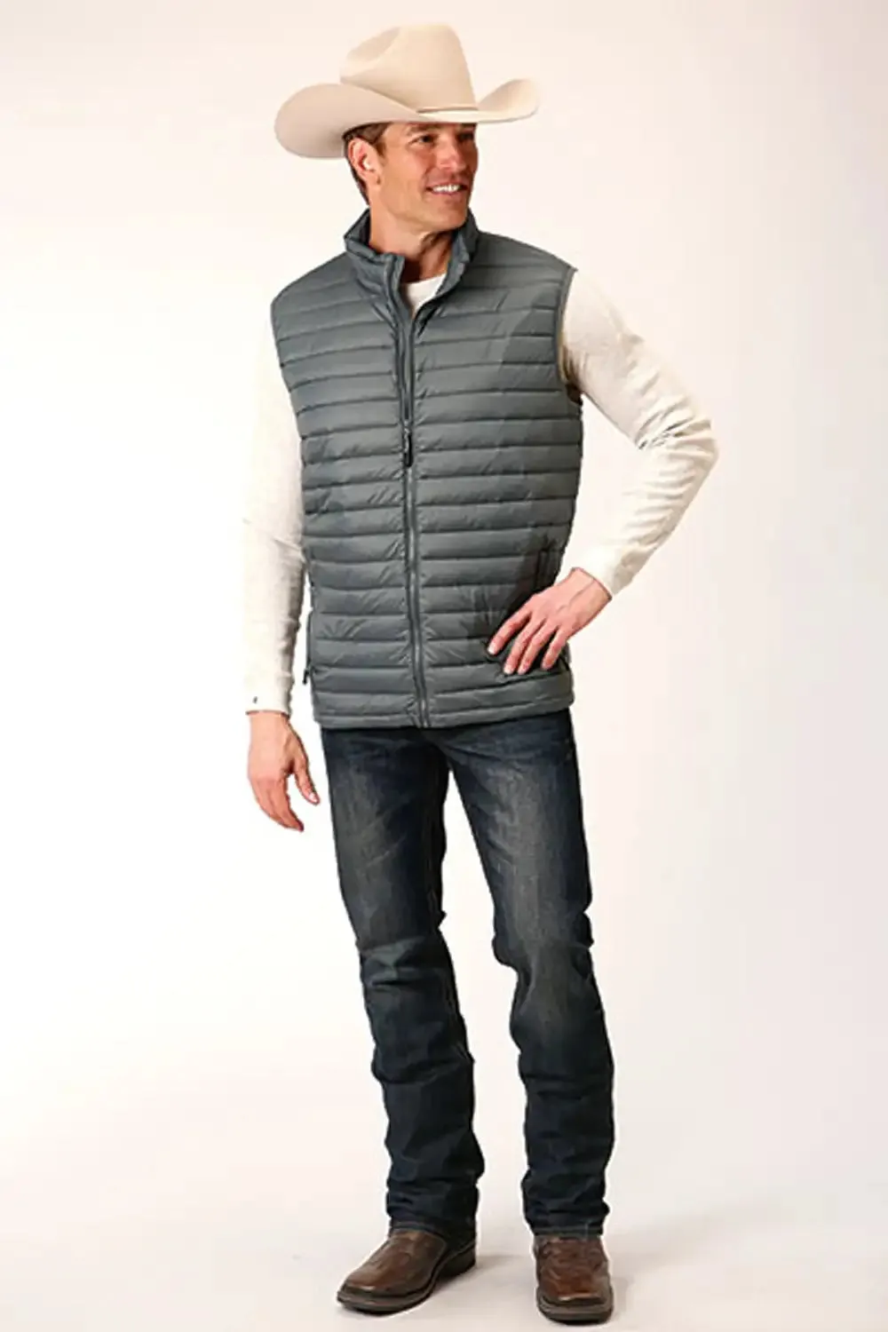 Roper 1744 Lightweight Down Vest (Sage) - Men's Vest