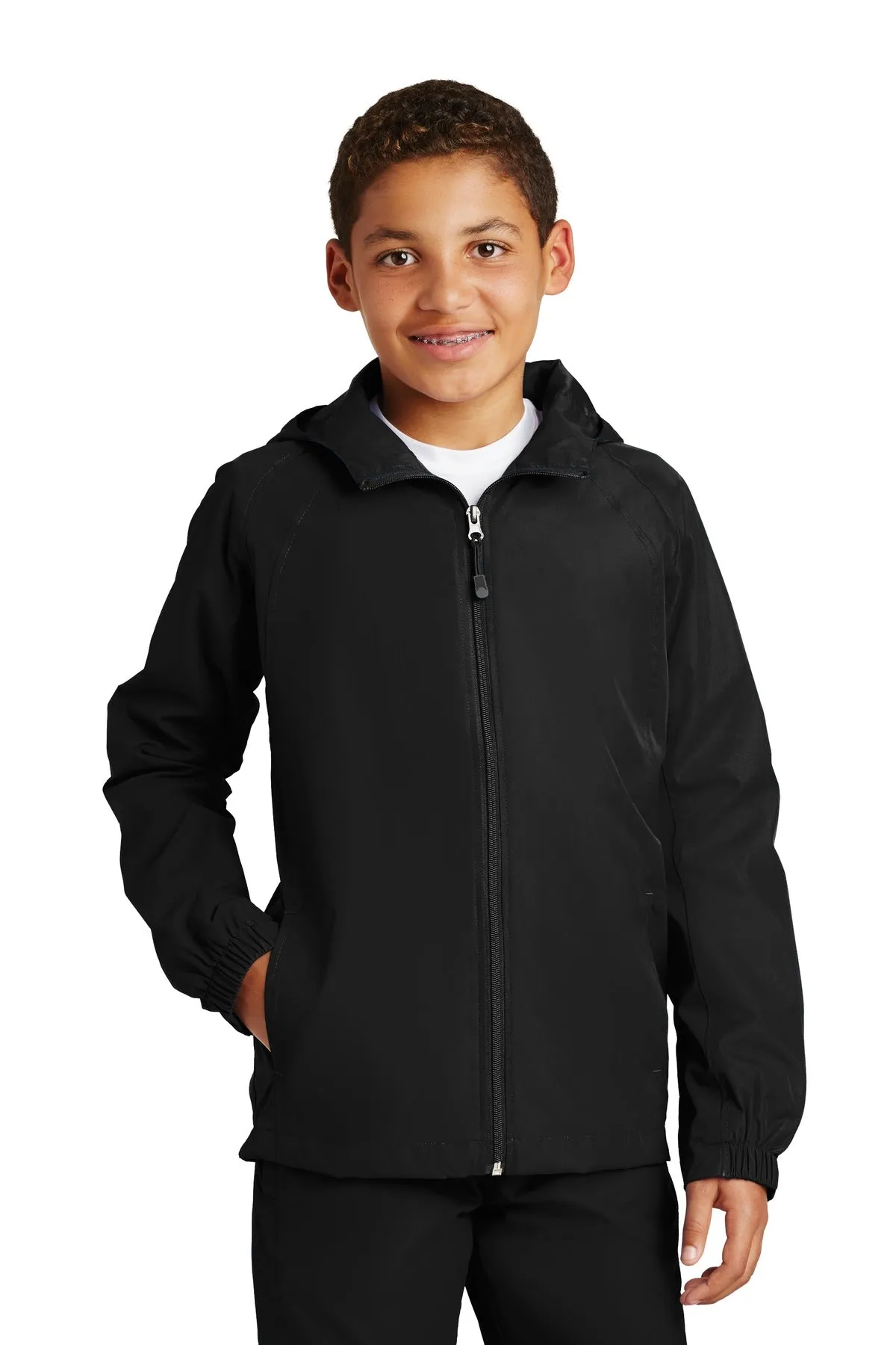 Sport-Tek® Youth Hooded Raglan Jacket. YST73