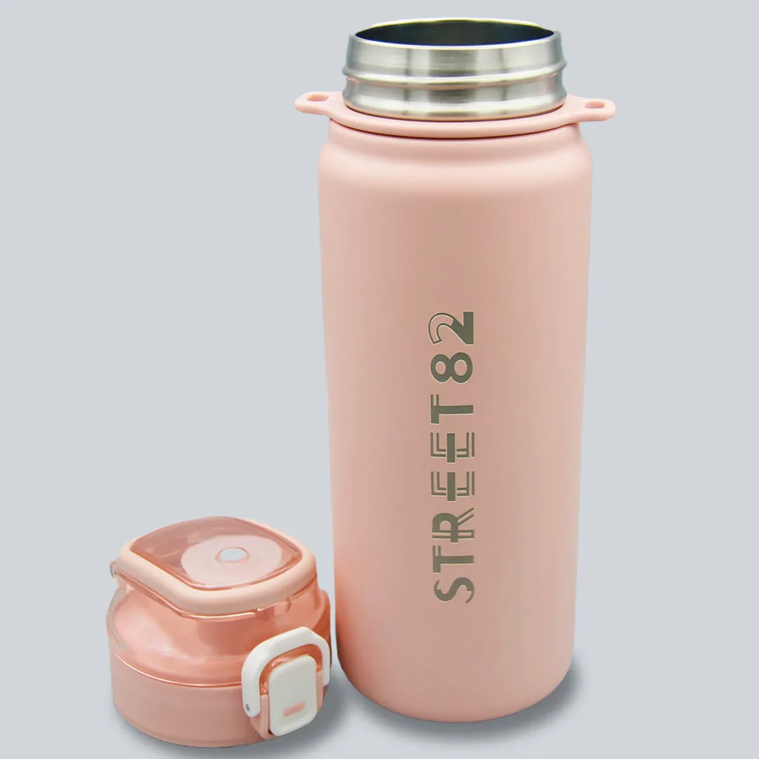 Sports Water Bottle Double Wall Vacuum Insulated Stainless Steel Water Bottle with Straw Spout Wide mouth Lid Strainer