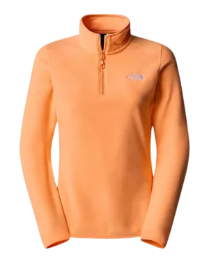 The North Face Women's 100 Glacier Quaterzip Fleece - Bright Cantaloupe