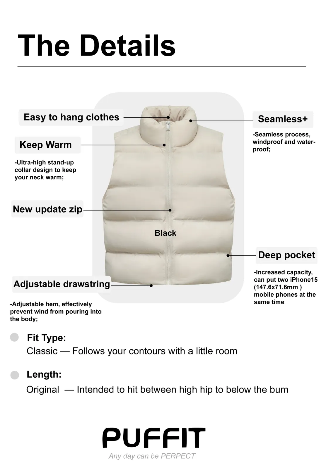 Winter Warmer Seamless Water Repellent Gilet Vest