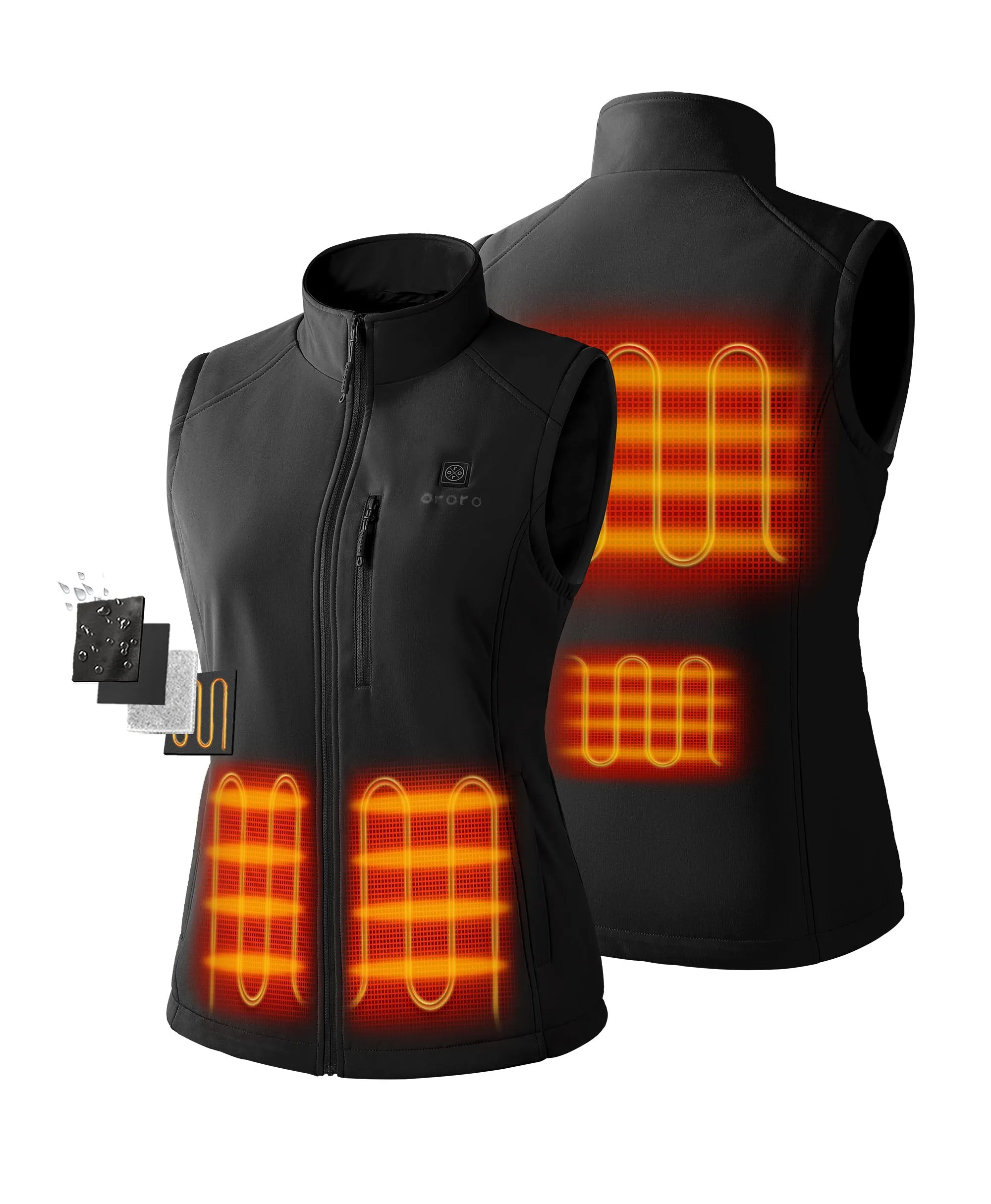 Women's Heated Softshell Vest - Lower Back Heating